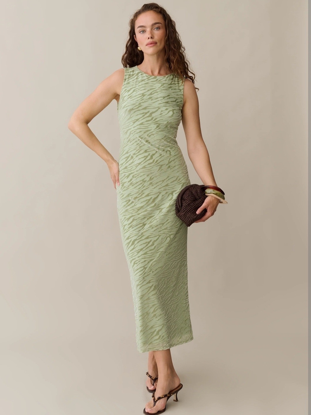 Winona Key Lime Textured Maxi Dress